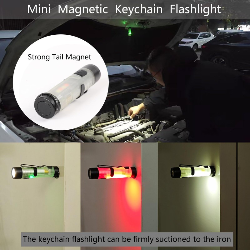 Hilngav3Pack MINI EDC Rechargeable Keychain Flashlight, 300 Lumens USB C