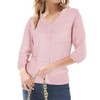 GRACE KARIN Pink Cardigan for Women 3/4 Short Sleeve Cropped