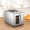 Mecity 2 Slice Toaster Touch Screen 1.5" Wide Slot, Stainless