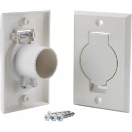 Hayden Central Vacuum Inlet-WHITE-Round Door Central Vacuum - High Quality!