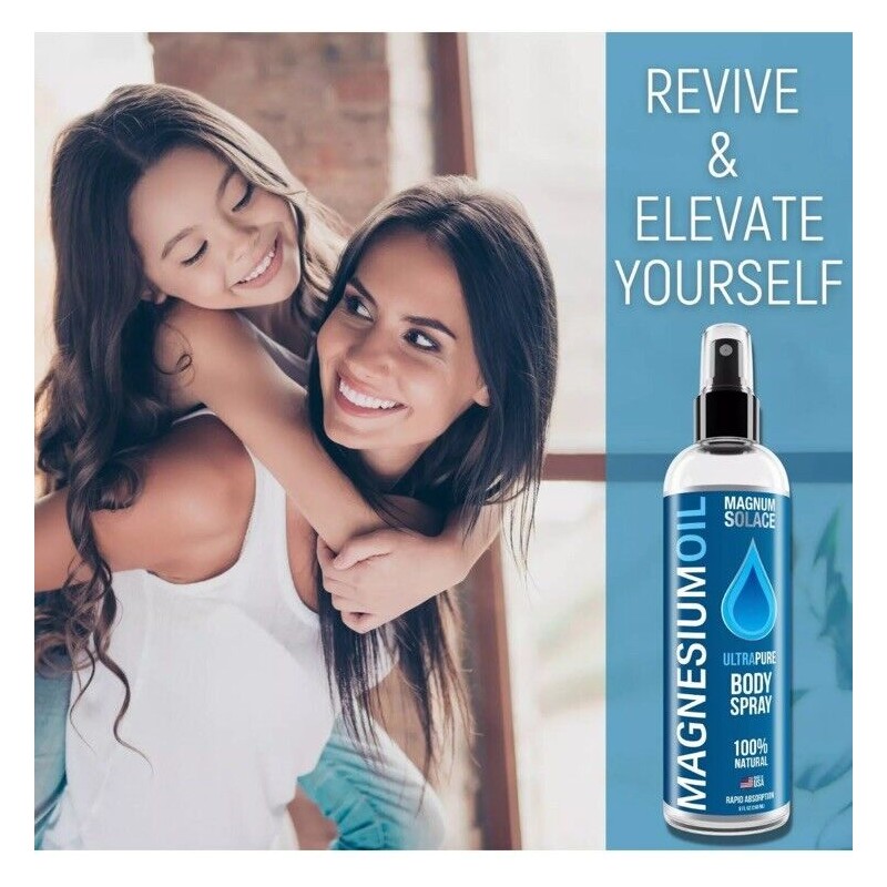 Magnum Solace Magnesium Oil Spray 100% Natural Magnesium Spray Sourced