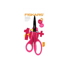 Fiskars Schülerschere, Ab 10 Jahren, Länge: 17 cm, Für Rechts- und Linkshänder, Rostfreie Stahl-Klinge/Kunststoff-Griffe, Pink, Glitter, 1023915