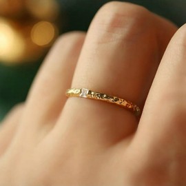 Bigbabybig Minimalist Hammered Textured Thin Knuckle Midi Stacking Rings for Women Stackable Ring Ladies Trendy CZ Gifts Jewelry (8)