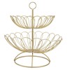 2 Tier Fruit Bowl Modern Nordic Design Geometric Detachable Gold