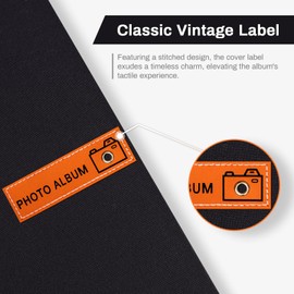 Large Photo Album Self Adhesive Page for 4x6 5x7 8x10 Photos Scrapbook Magnetic Photo Albums DIY Memory Picture Book with Sticky Pages for Family Baby Wedding 11x10.6 Black 40 Pages