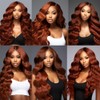 QEUOPE Auburn Body Wave Bundles Human Hair Color 33 Reddish