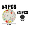 4 Pieces Round Floral Placemats And 4 Pieces Coasters, Dining