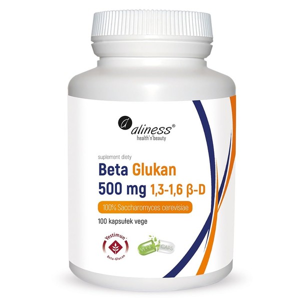 Beta-Glucan 500mg 1.3-1.6 β-D 100% Saccharomyces cerevisiae 100 Capsules Aliness