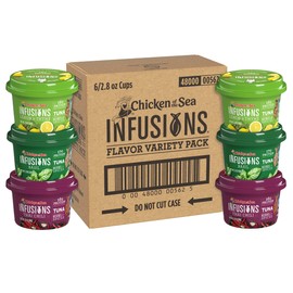 Chicken of the Sea Infusions Tuna, 2.8 Ounce Cups (Pack of 6), 3 Flavor Variety Pack, Wild Caught Tuna