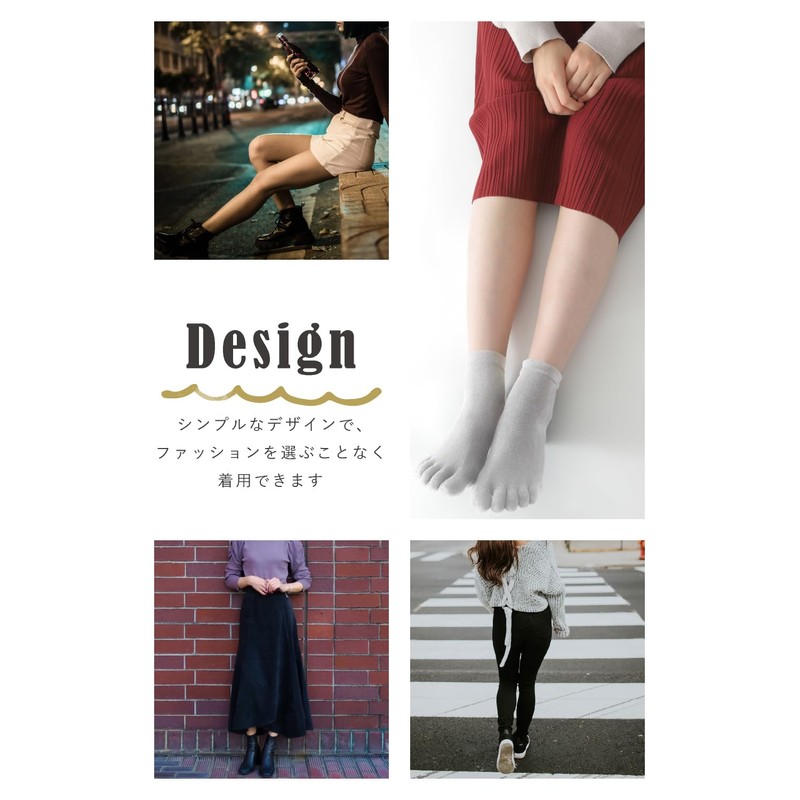 ApeStone Women's Five Finger Socks, 5 Color Set, Casual, Stylish,