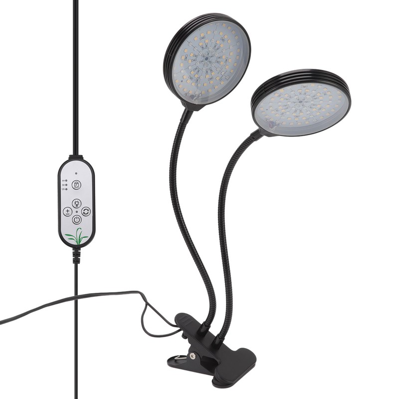 Plant Grow Light Timing 5 Dimmable Levels Waterproof Dual Head