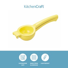 KitchenCraft Lemon Squeezer, Handheld Lemon Juicer, 22 x 7.5 x 4.5cm, Yellow