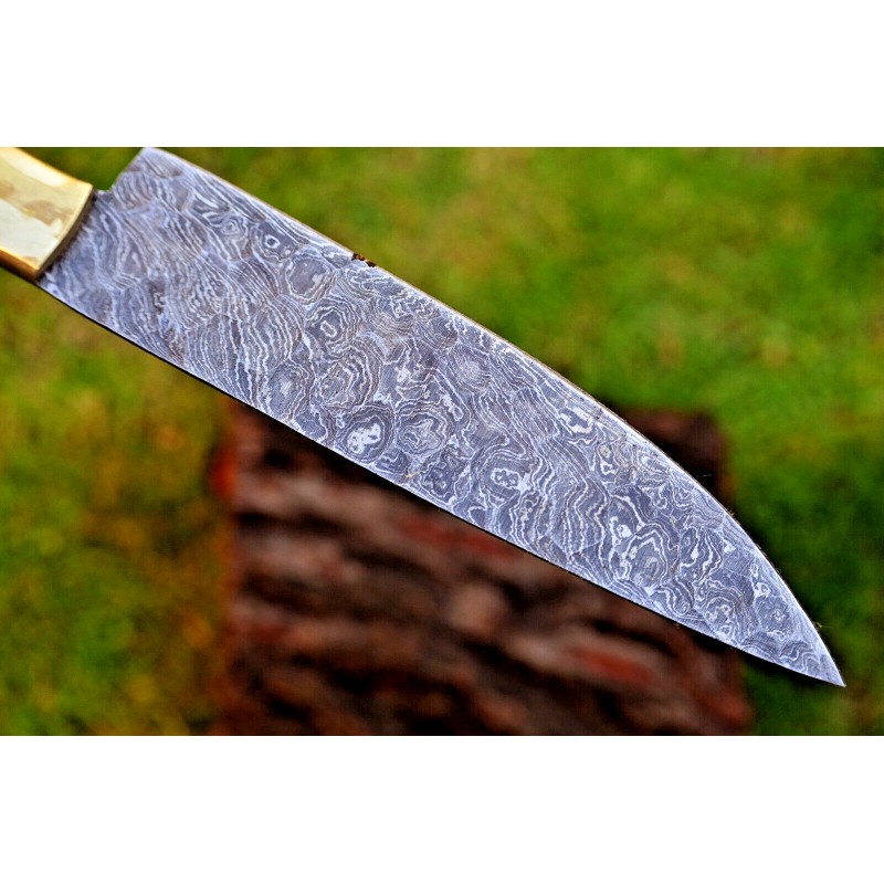 M DAMASCUS CUSTOM HANDMADE FORGED DAMASCUS STEEL CHEF KNIFE KITCHEN