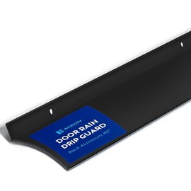 Barzen Door Rain Drip Guard - 2.5 Inch Aluminum Black Finish Rain Deflector for Windows & Doors - 40 Inch Long