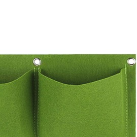 Generic Wall Hanging Planting Bag 2 Pockets Lightweight Non-Woven Fabrics Vertical Greening Flower Container for Yard Doorway Plant, Green