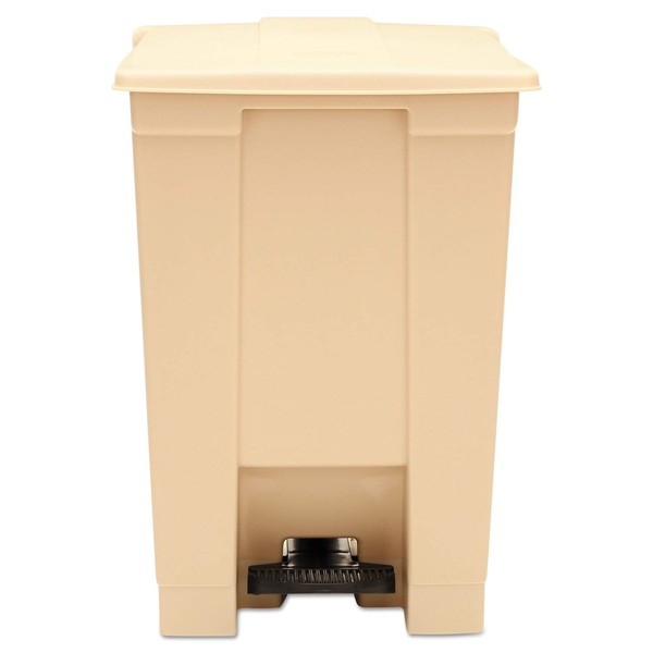 KeeboMed Commercial Products Step-On Lid Trash Can, 12-Gallon, Beige, Hands-Free