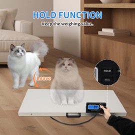 Animal Scale, Heavy Duty Livestock Pet Scale - High Accuracy Digital Scale, 660lbs Load-Bearing, 40.5"x20.6"Stainless Steel Vet Scale Industrial Floor Scale Large Animal Dog Pig Goat Weight Scale