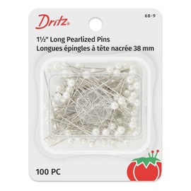 Dritz alfileres Largos con Cabeza nacarada, 100 Piezas, 2-Inch, Blanco, 3.81 cm, 1