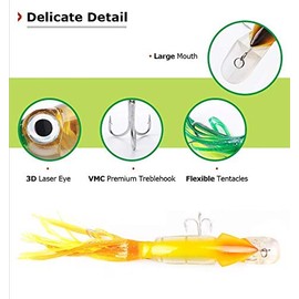 Squid Minnow Jig Tarashakuri Octopus Bait Lure 1.4 oz (40 g) Set of 3