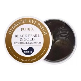 Petitfee Parches Para Ojos De Perla Negra Y Oro  Black Pearl  Gold Eye Patch, 60 Patches                                                              