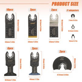 HUAREW 27-Piece Multitool Saw Blade Set, Saw Blades Oscillating Tool Accessories, for Fein Multimaster, Ryobi, Bosch, Milwaukee, Dewalt, Dremel, Rockwell, Makita and More