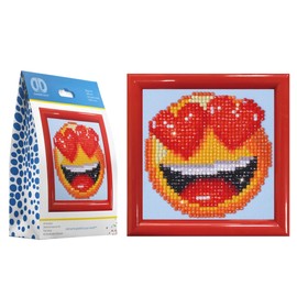 Diamond Dotz DD1F-006 - Smilie Love Red Frame - 3.75" x 3.75" - Diamond Painting - Perfect for Beginners and Children