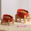 Petygooing Elevated/Raised 15°Slanted Ceramic Dog Bowl for Small and Medium
