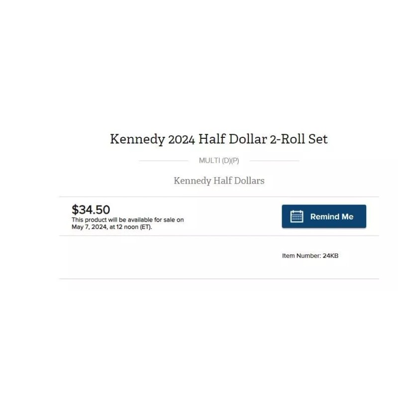 2024 P&D Kennedy Half Dollar 2 Coin Set Uncirculated US
