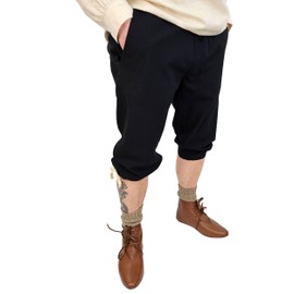 Vehi Mercatus Knickerbocker Karimir Cotton Black or Brown LARP, Reenactment, Medieval, Everyday (Black, M)