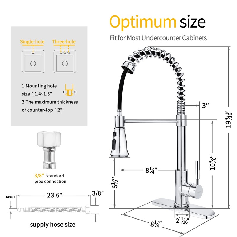 SOKA Kitchen Sink Faucet Single Handle with Pull Down Sprayer