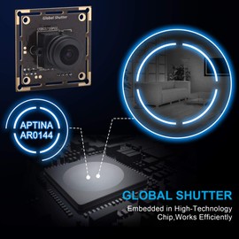 Global Shutter - Módulo de cámara de ojo de pez USB gran angular 720P 60FPS placa de cámara web USB para computadora mini UVC USB2.0 cámara de PC USB de alta velocidad con cámara de video HD industrial Lightburn cámara para portátil