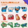 12 Pack Animal Puzzles, 48 Pieces Step-by-Step Farm/Marine/Safari Animal Jigsaws,