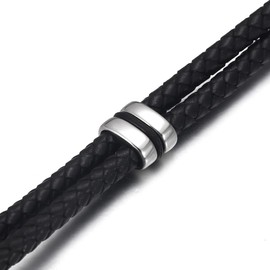 EMBLAASK 10pcs Stainless Steel Two Hole Spacer Beads Multi-Strand Linking Connector for Leather Cord Bracelets Jewelry Making (Styles-C)