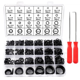 Lyeteung 600 Pieces 24 Sizes O Ring Sealing Rings Set, NBR Rubber Seal Rings Kit, O Ring Assortment with Pick and Hook, for Sanitary Washers Car Quick Repair, Black