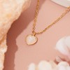 Kenivira Gold Heart Necklace for Women,14k Gold Plated Opal Tiny