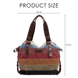 1 Piece Rainbow Striped Canvas Bag, Handbag And Shoulder Bag, Women's Bags, Women's Handbags, Women's Hobo Bag, Women's Canvas Bag, Women's Tote Bag, Luxury Bag, Tote Bag