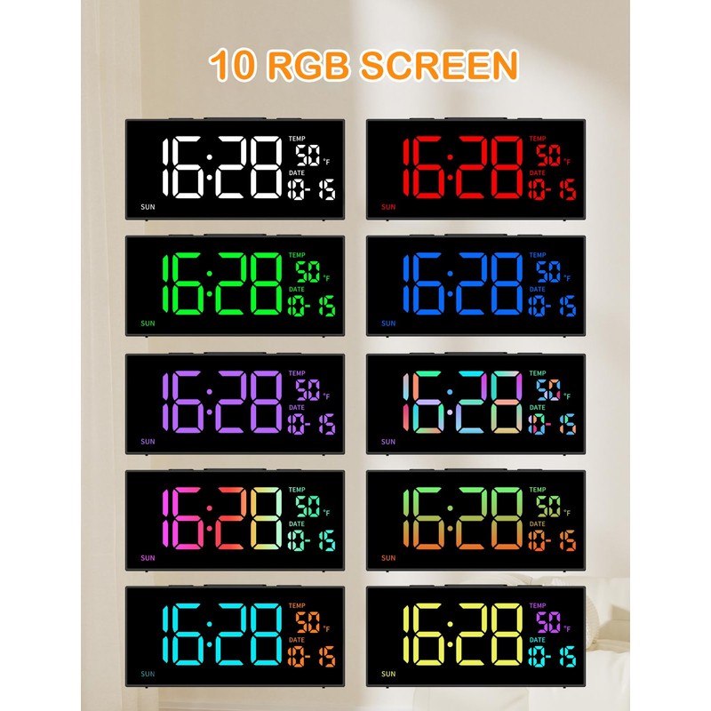 Netzu Projection Clock for Bedroom Ceiling, Alarm Clocks with 180°
