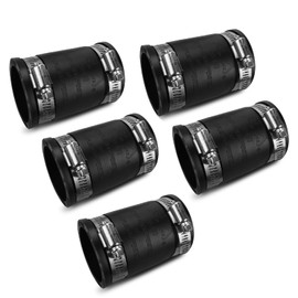 Flexible PVC Pipe Coupling with Rubber Hose Clamps for Flex Coupling1-1/2 Inch Nominal Pipe Drain Repair,Dust Hose,Plumbing Connection,Cast Iron,Plastic Pipe Upgrade,PVC Condensate Pipe Coupling