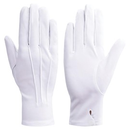 YHTCC White Gloves,Breathable and Soft, White Cotton Gloves, Sewn With Snap Closure, Reusable,Suitable for Police Tailcoats, Honor Guards, Clothing Parades