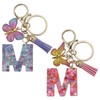 EASYKEENECOM Keyring Girl Keyring with Initial Letters Pink Key Ring