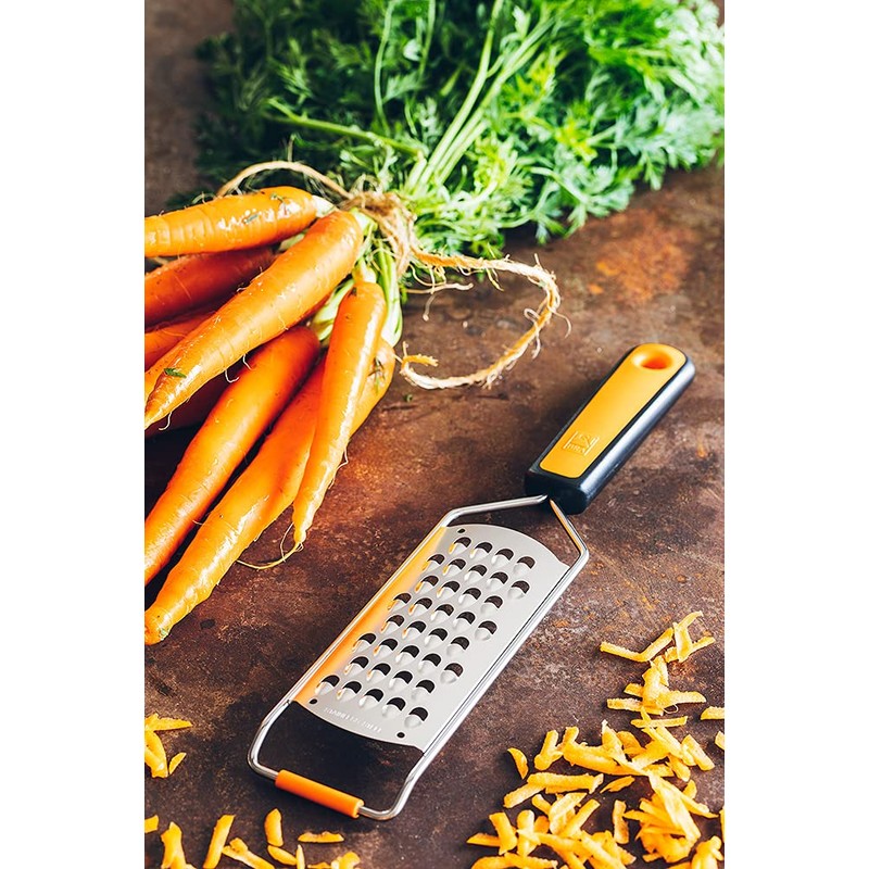 BRA Efficient Stainless Steel Coarse Grater Orange Colour Steel