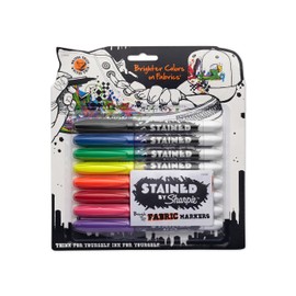 Sharpie 1779005 Brush Pens, Stained, Set of 8, Water-based, Markers, Cloth