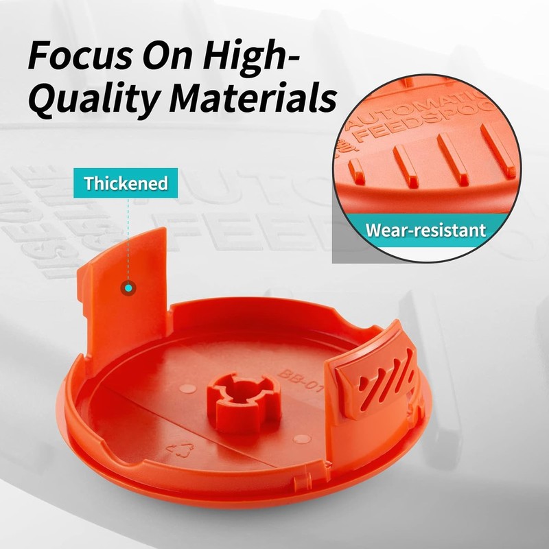 4 Pack (4 Spool Cap+4 Spring) Trimmer Line Cap and