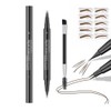 2-in-1 Waterproof Dual-Ended Eye Brow Pencils with 2-Fork and Ultra-Precise