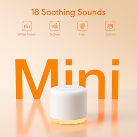 White Noise Machine with Night Light, 18 Soothing Sounds Portable Sound Machine for Baby Adults, Mini Travel Sound Machine for Sleeping with Memory Ti