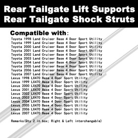 Tailgate Liftgate Rear Hatch Lift Supports Shock Struts Replacement for LX470 Land Cruiser 1998 1999 2000 2001 2002 2003 2004 2005 2006 2007 98 99 00 01 02 03 04 05 06 07 Replace 6895069057