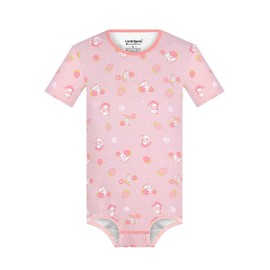 Landofgenie Mens Onesie Short Sleeve Bodysuit One Piece Pajamas Cotton Romper for Adult Jumpsuit - Strawberry Cow 2XL