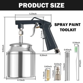 1/4" NPS Inlet Undercoating Spray Gun,Handhold Fluid Film Spray Gun with Fluid Canister for Spraying Rubberized Undercoat & Coatings,Portable Multi-Function Bed Liner Sprays Guns
