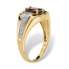 PalmBeach Men's Yellow Gold-Plated Sterling Silver Oval Cut Genuine Red