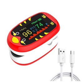 Compact Fingertip Pulse Oximeter, Accurate SpO2 Oxygen Monitor, Cute Mini Portable Design with TFT Display, USB-C Rechargeable for Home and Travel - Red